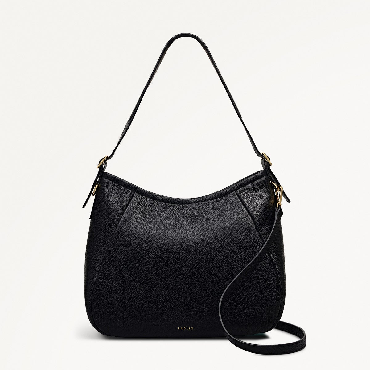 Eastney Street Leather Medium Ziptop Shoulder Bag in Black - 111922