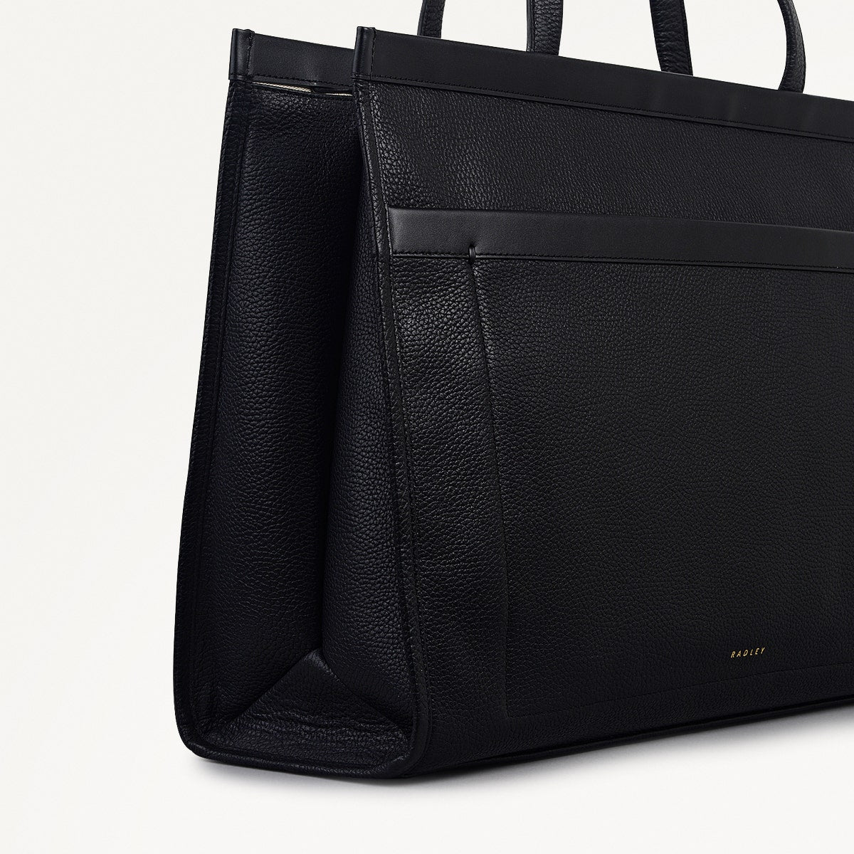 Alba Place Leather Large Ziptop Workbag Bag in Black - 111931