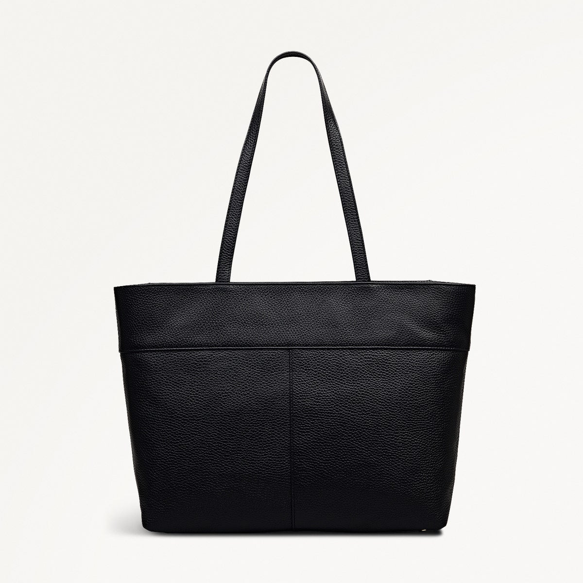 Fountain Road Leather Medium Ziptop Tote Bag in Black - 111964