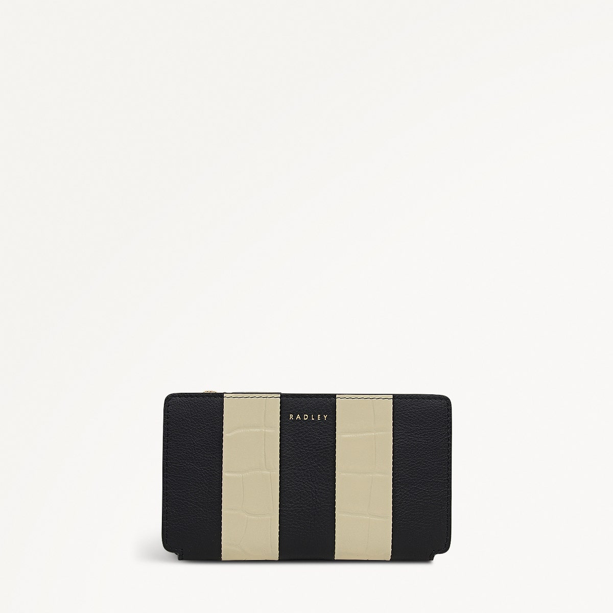 Coin Street Patchwork Medium Ziptop Wallet in Black - 112058