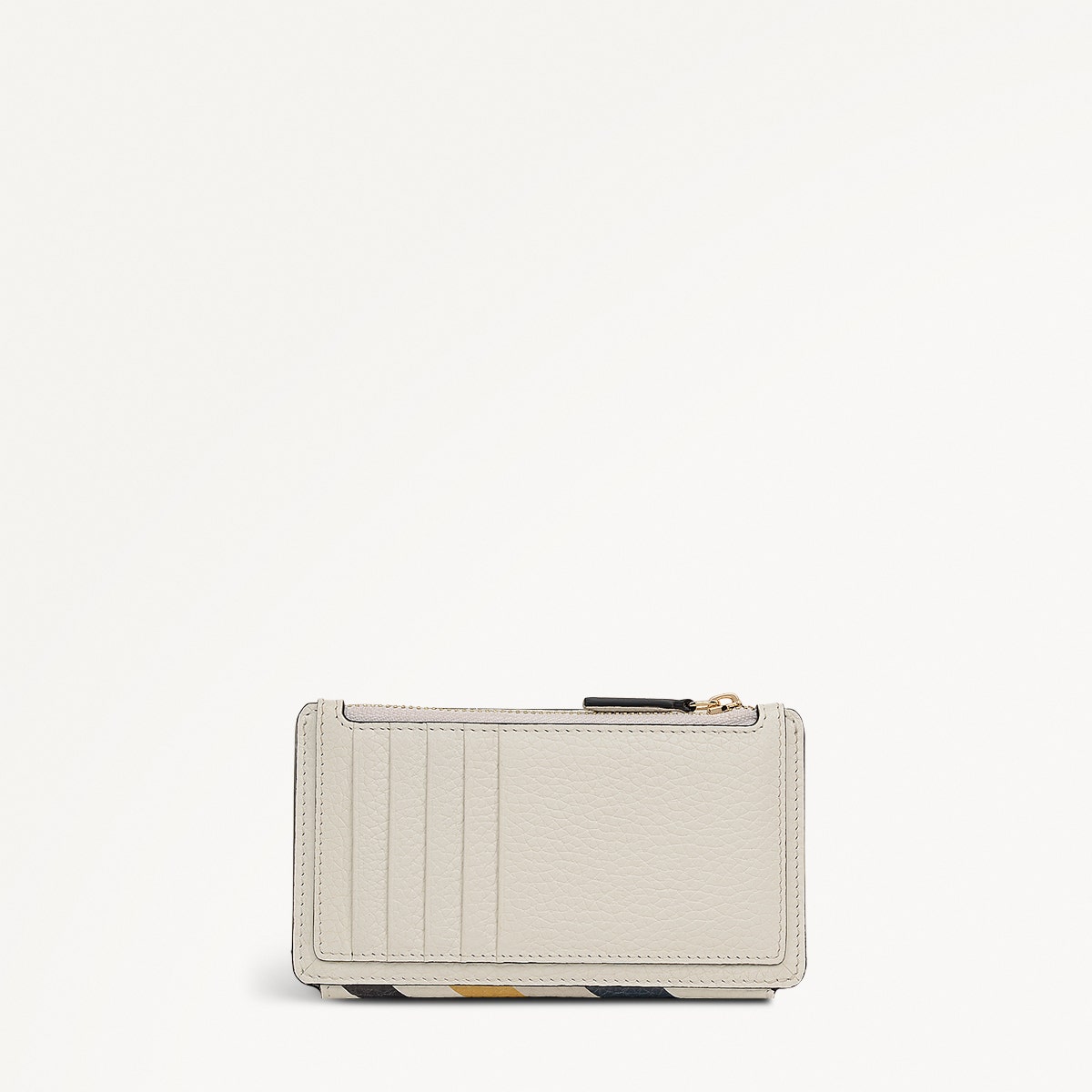 Coin Street Leather Medium Ziptop Wallet in Chalk - 112060