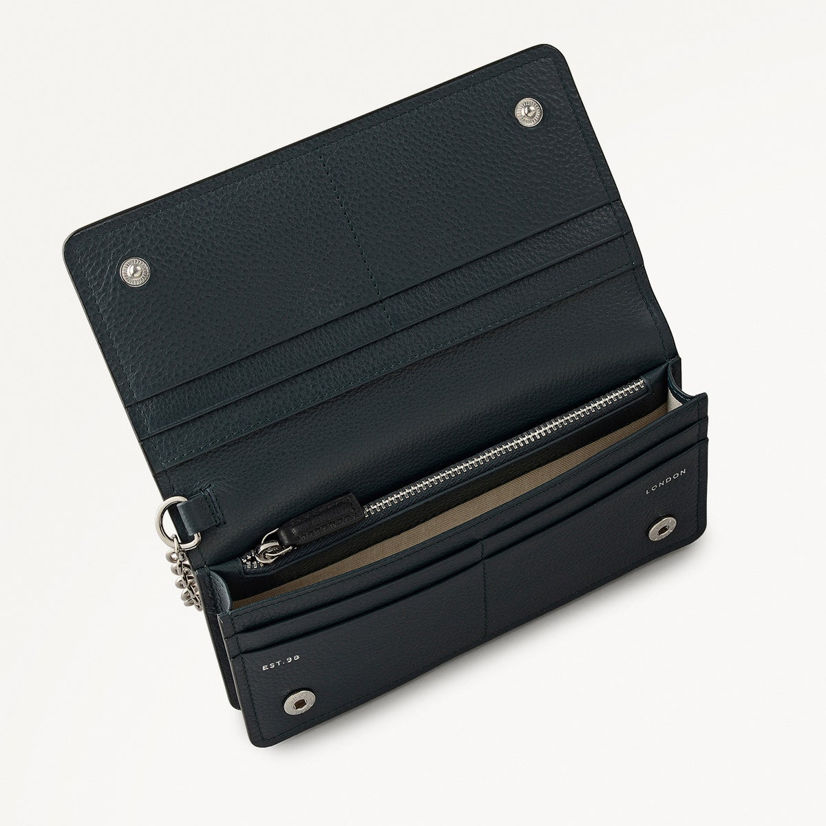 Chester Row Leather Large Bifold Wallet in Black - 112063