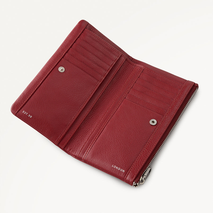 Mallow Street Leather Large Bifold Wallet in Carmine - 112076