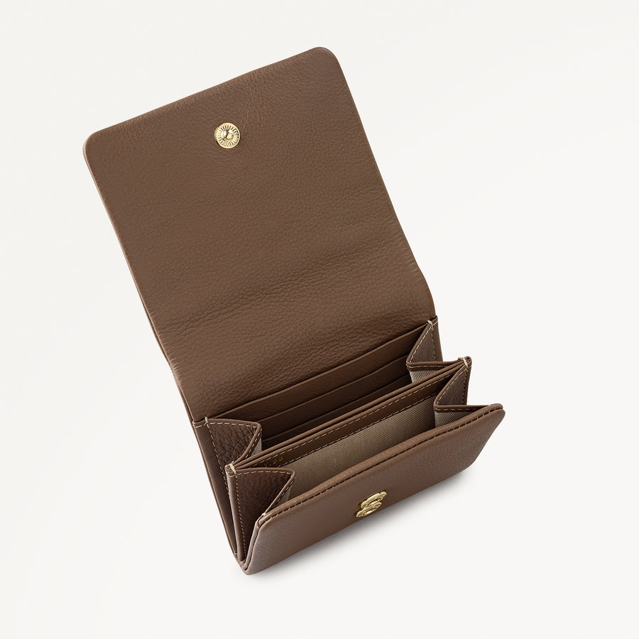 Mallow Street Leather Medium Folded Wallet in Coffee - 112078