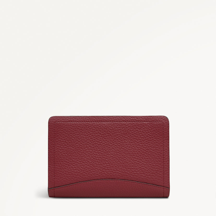 The Chancery Leather Medium Zip Around Wallet in Carmine - 112083