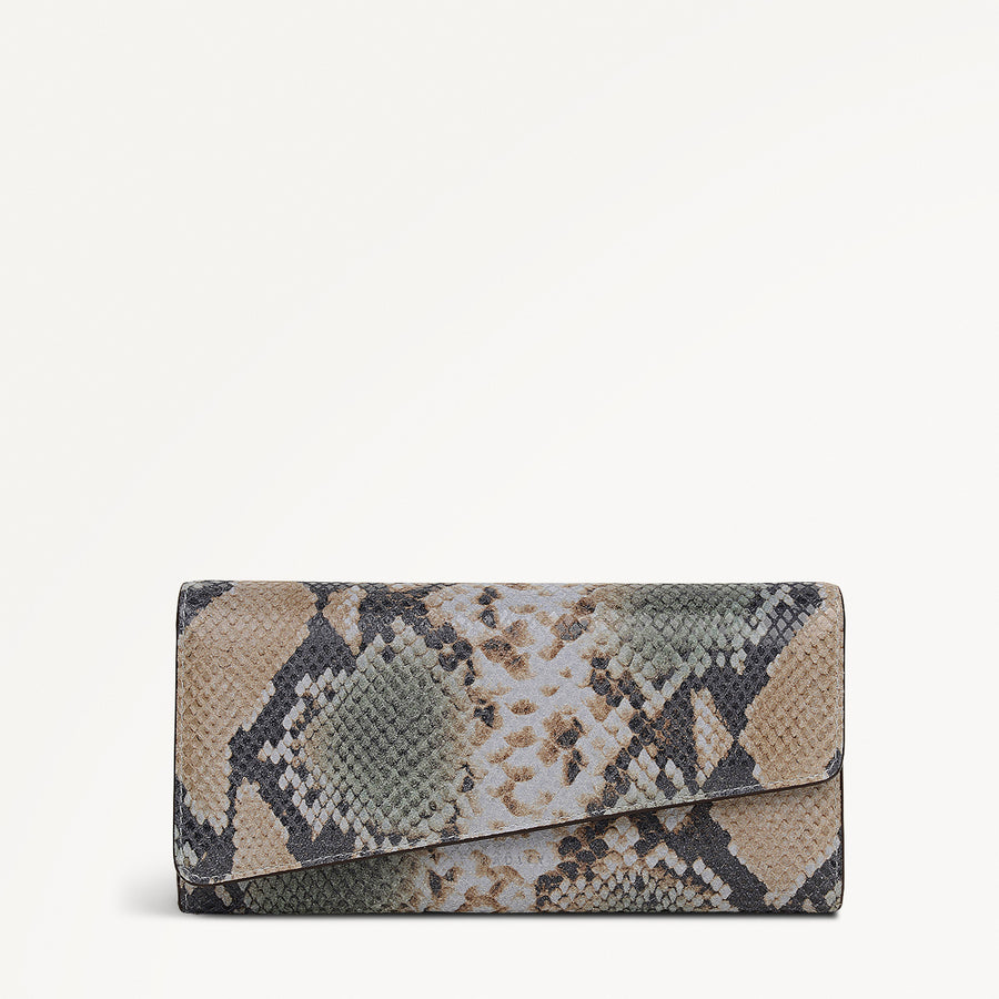 The Kensal Leather Large Flapover Wallet in Pine Needle - 112086
