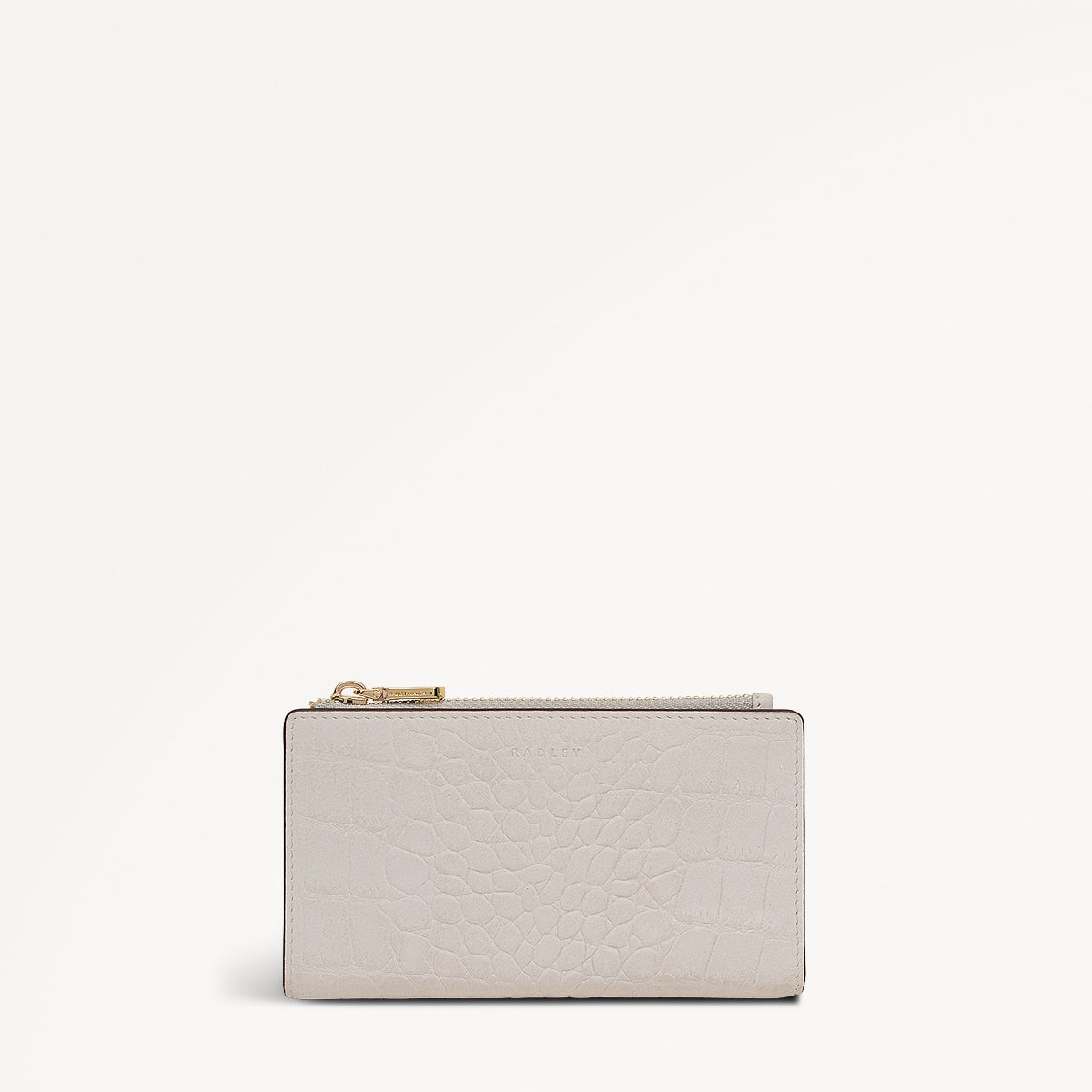 Coin Street Leather Medium Ziptop Wallet in Snow - 112091