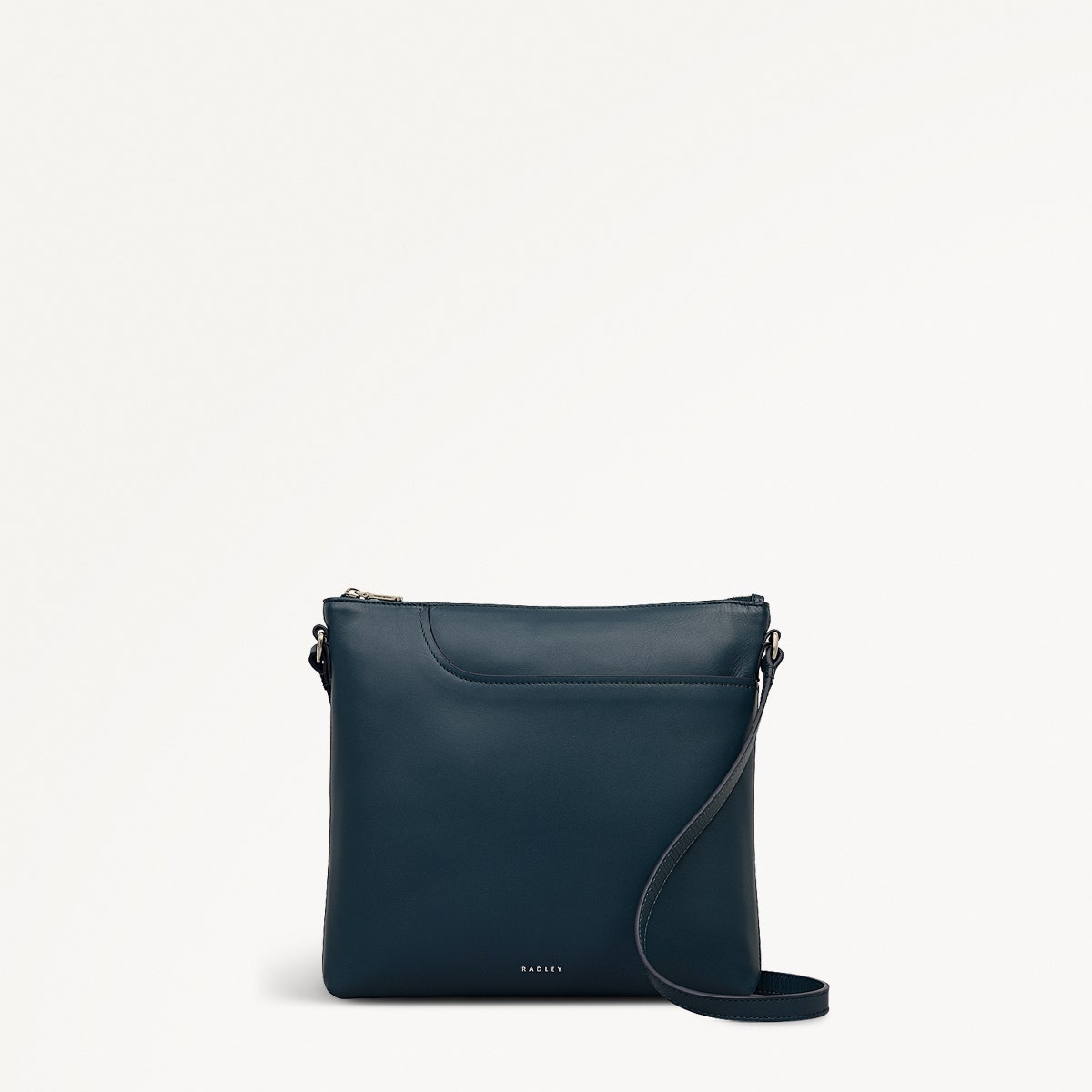 Pockets Leather Large Ziptop NS Cross Body Bag in Teal - 112139