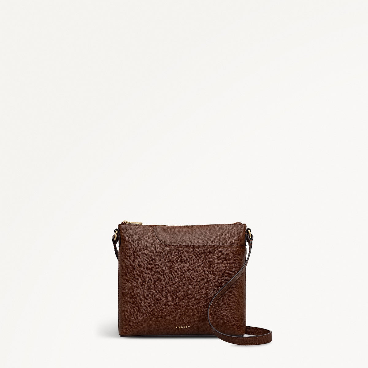 Pockets Leather Small Ziptop Ns Cross Body Bag in Chocolate - 112142