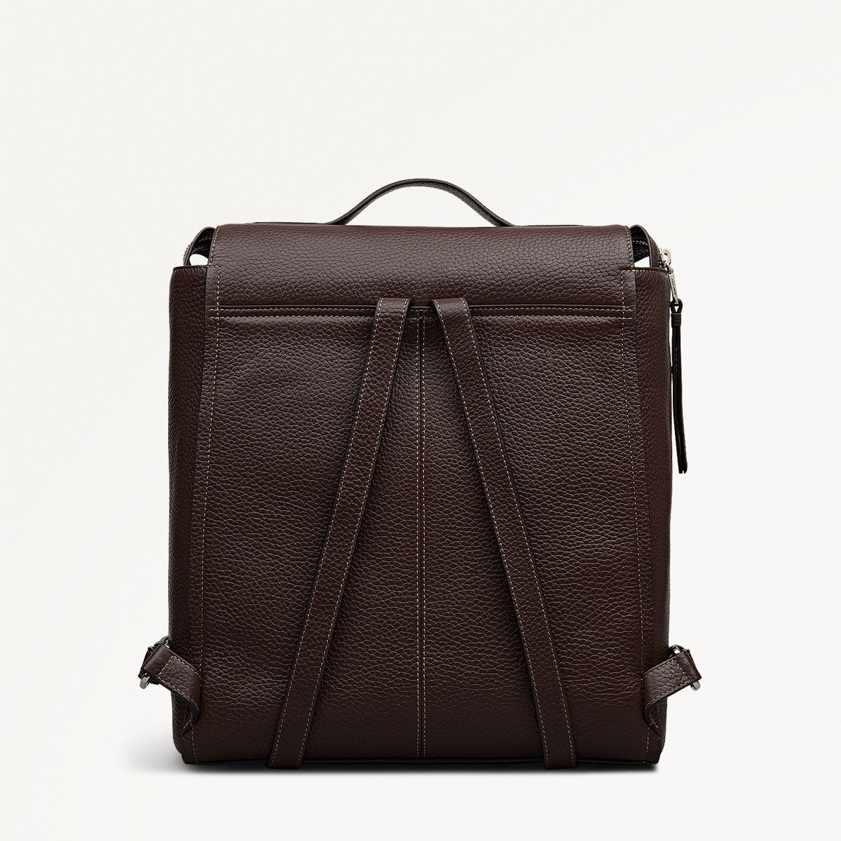 Oak Street Leather Medium Ziptop Backpack in Dark Oak - 112160