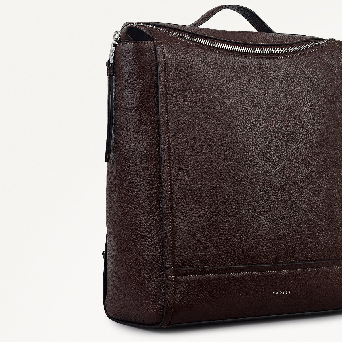 Oak Street Leather Medium Ziptop Backpack in Dark Oak - 112160