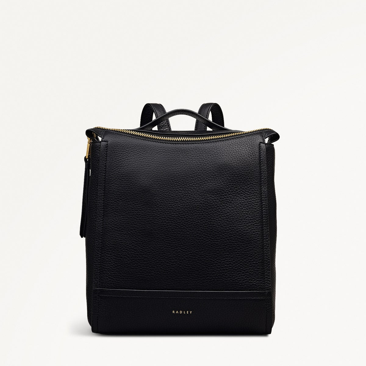 Oak Street Leather Small Ziptop Backpack in Black - 112162