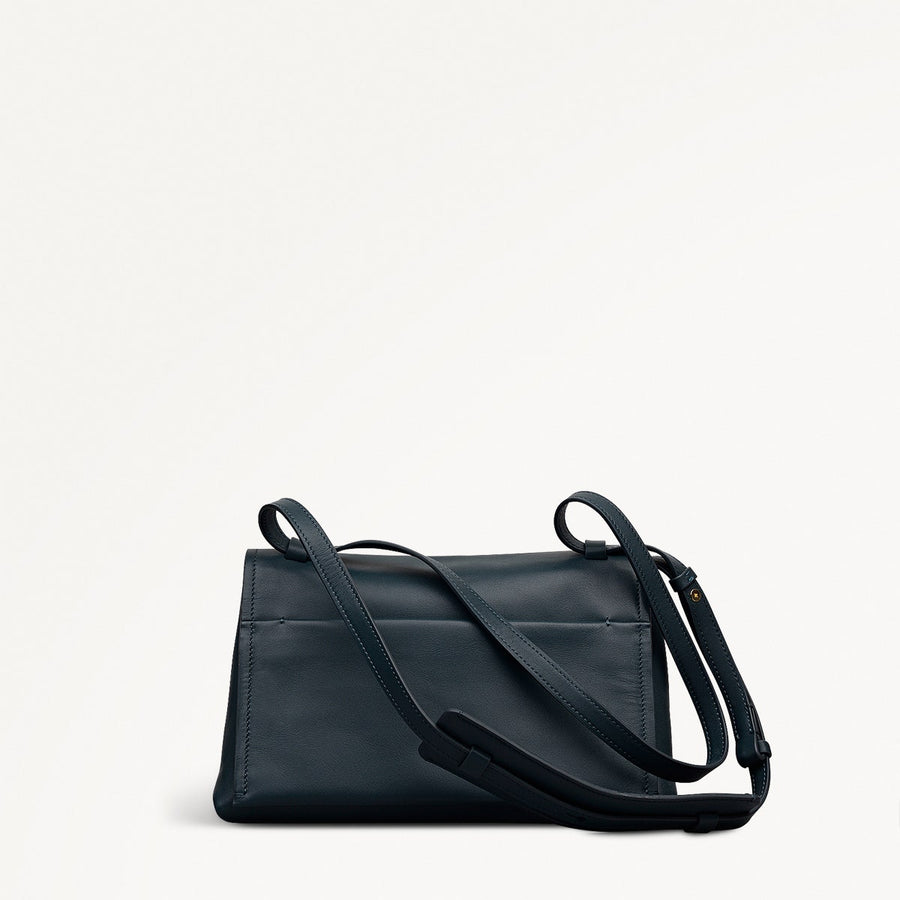 Mercer Street Leather Medium Flapover Shoulder Bag in Teal - 112178