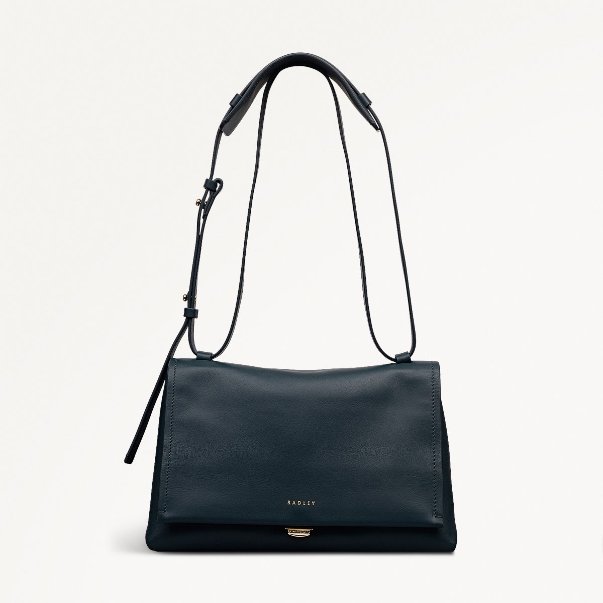 Mercer Street Leather Medium Flapover Shoulder Bag in Teal - 112178