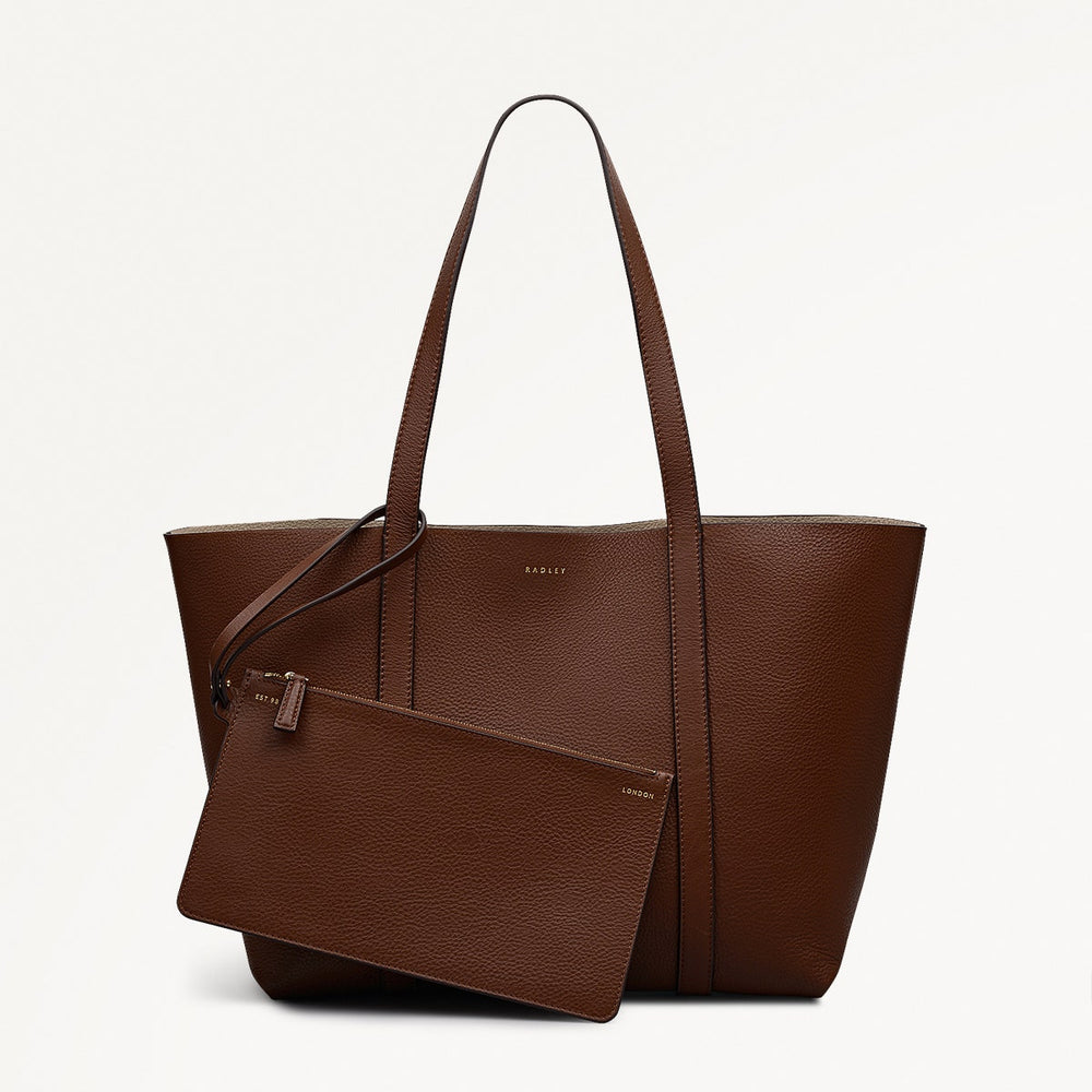 Hanbury Row Large Open Top Tote Bag in Chocolate - 112183