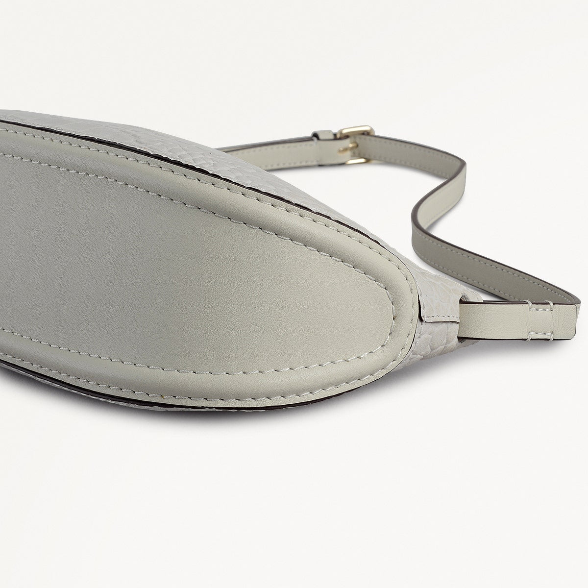 The Iris Leather Small Ziptop Cross Body Bag in Snow - 112185