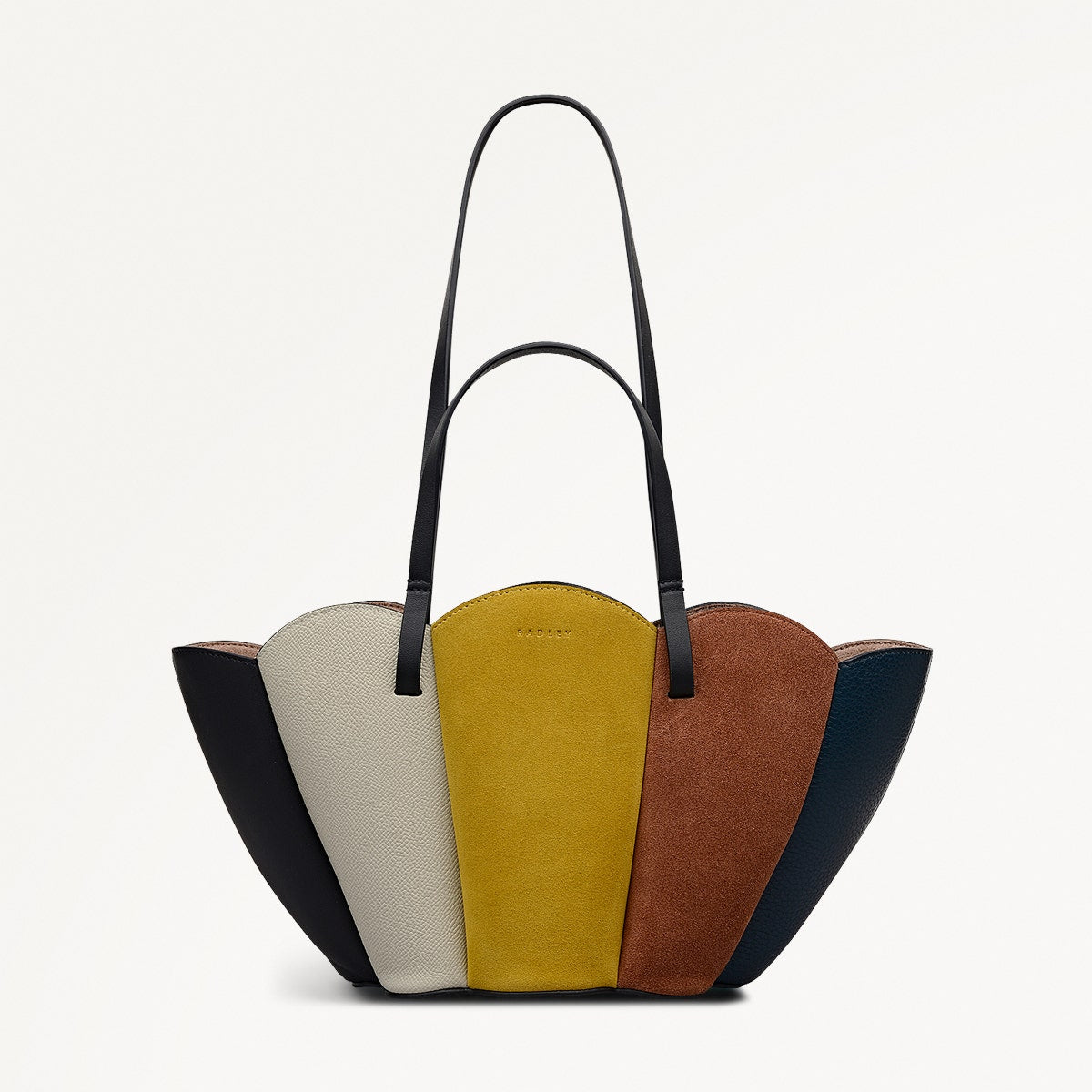 The Lily Leather Small Open Top Grab Bag in Ochre - 112194