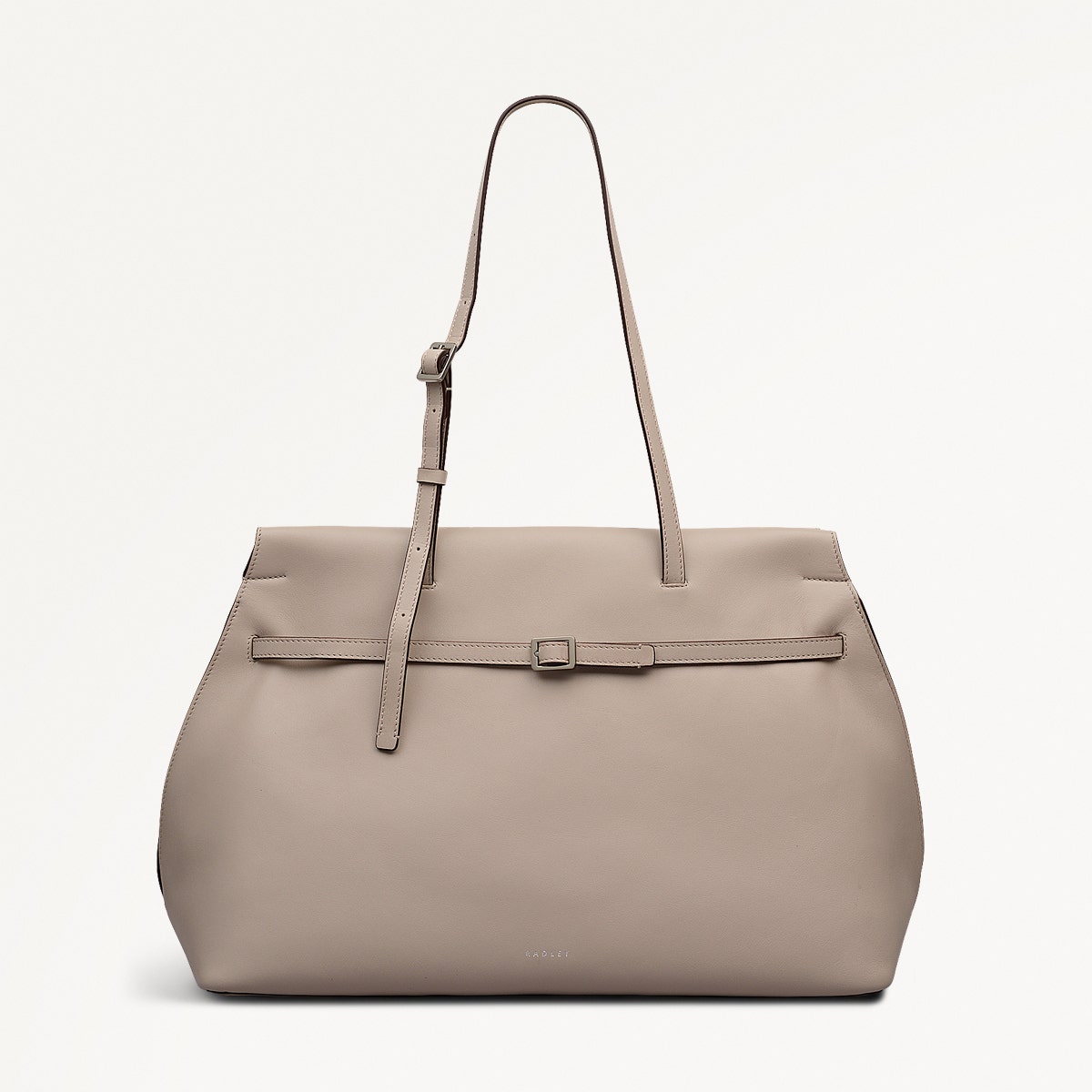 The Christina Leather Large Ziptop Shoulder Bag in Porcini - 112197