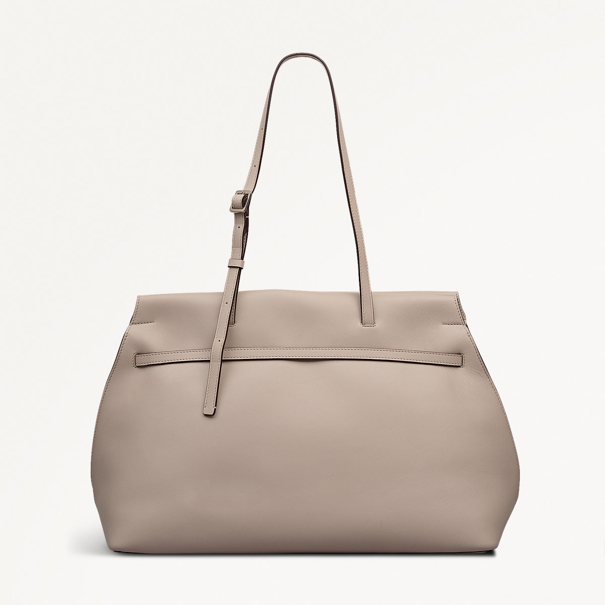 The Christina Leather Large Ziptop Shoulder Bag in Porcini - 112197
