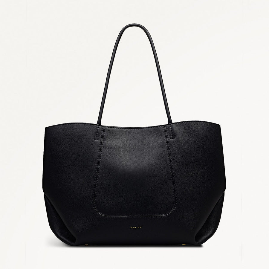 The Compton Medium Ziptop Shoulder Bag in Black - 112200