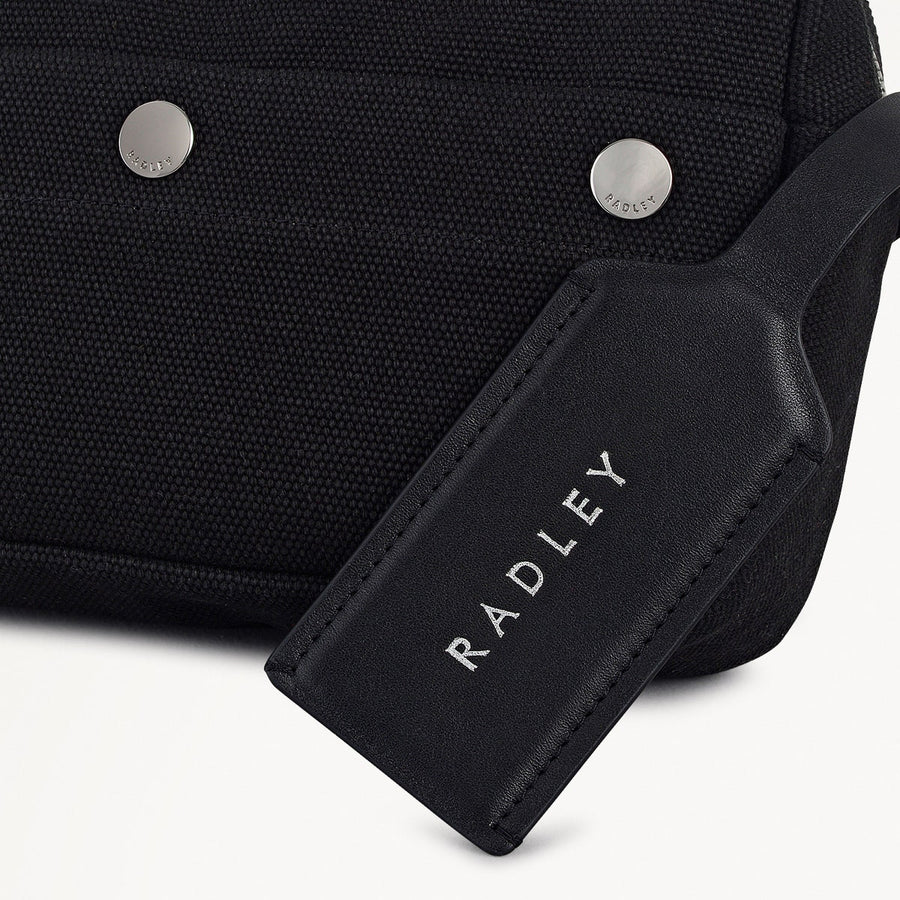 Hadleigh Place Fabric Small Ziptop Cross Body Bag in Black - 112213