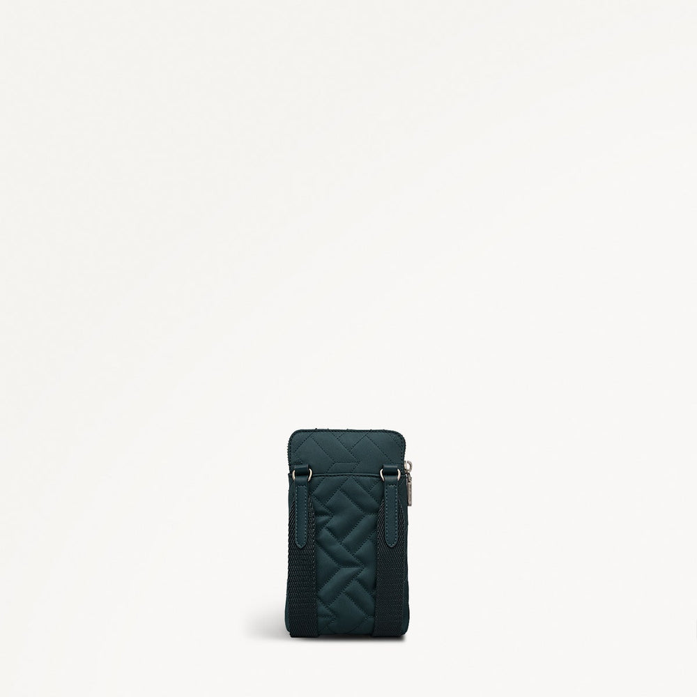 Holland Park Fabric Medium Zip Phone Cross Body Bag in Teal - 112217