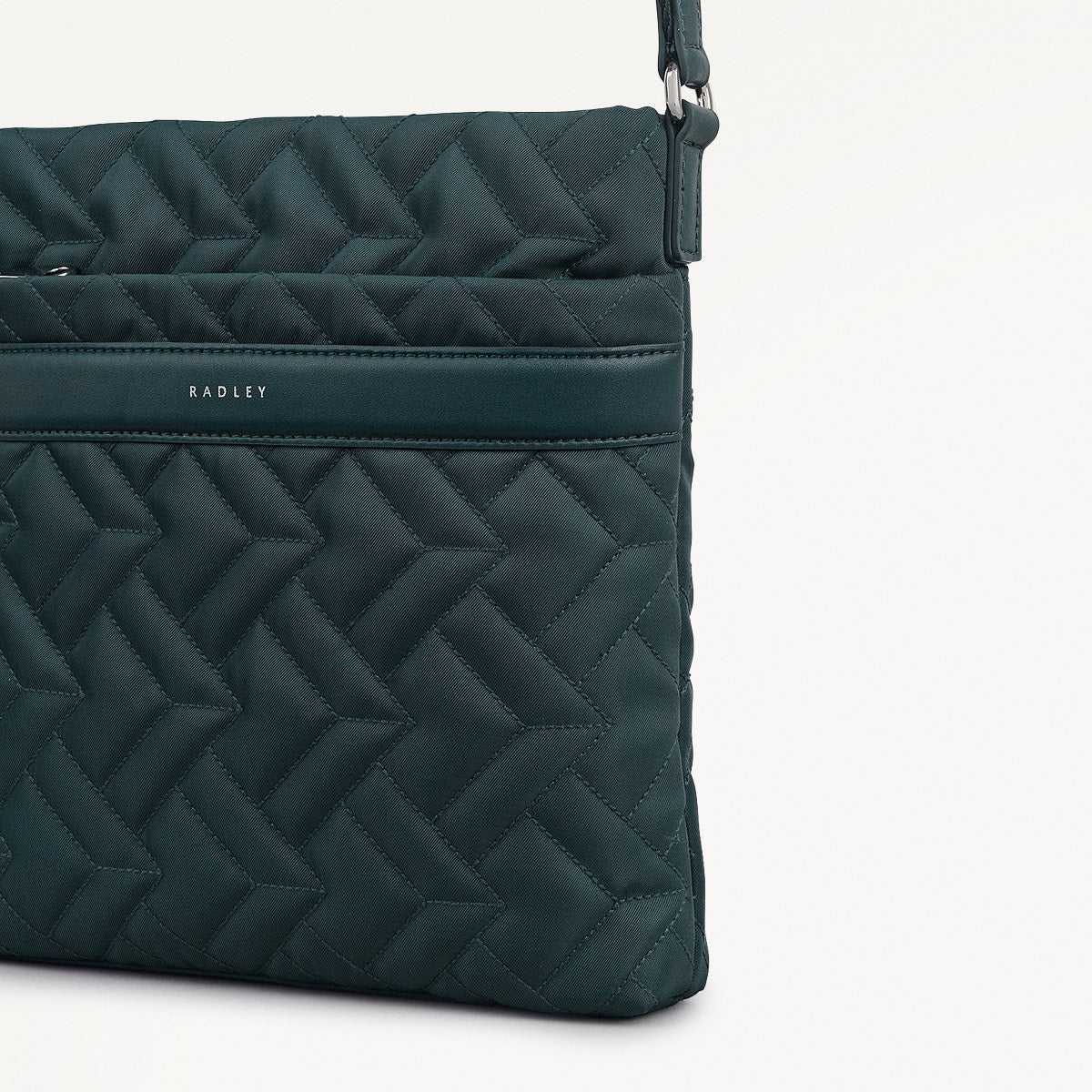 Holland Park Fabric Small Ziptop Cross Body Bag in Teal - 112218