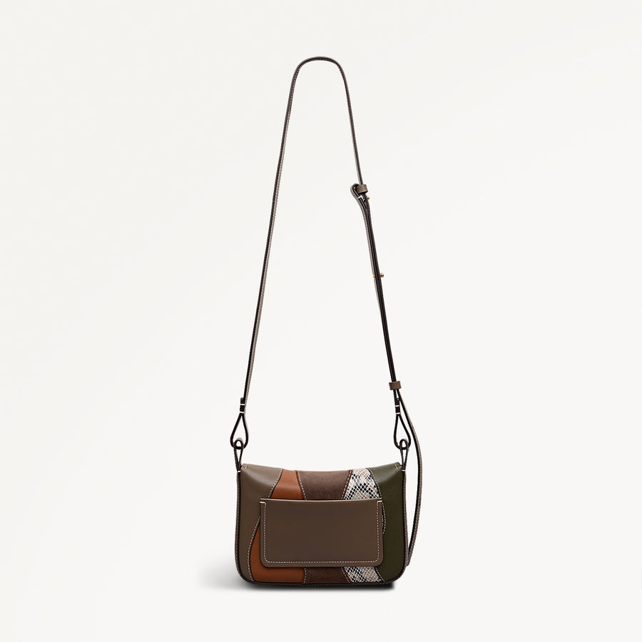 Westwell Lane Leather Small Flapover Cross Body Bag in Coffee - 112250