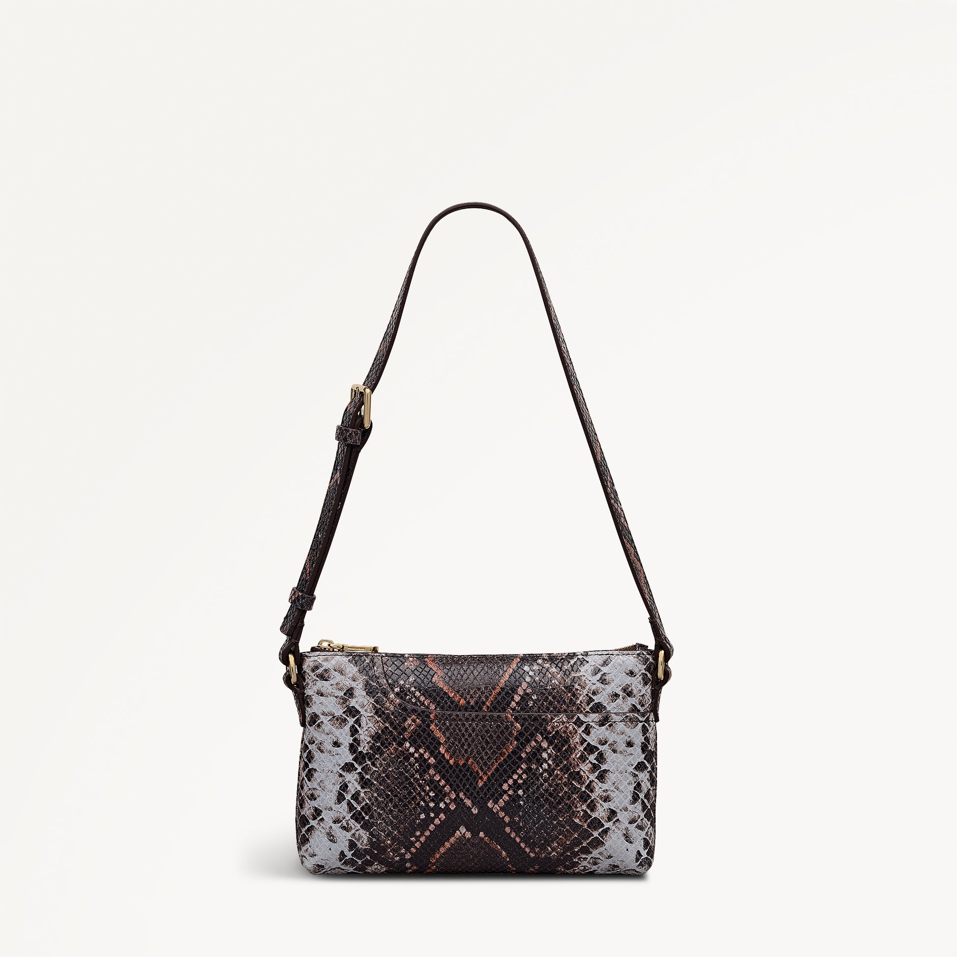 Pockets Leather Mini Ziptop Ew Shoulder Bag in Carmine - 112309