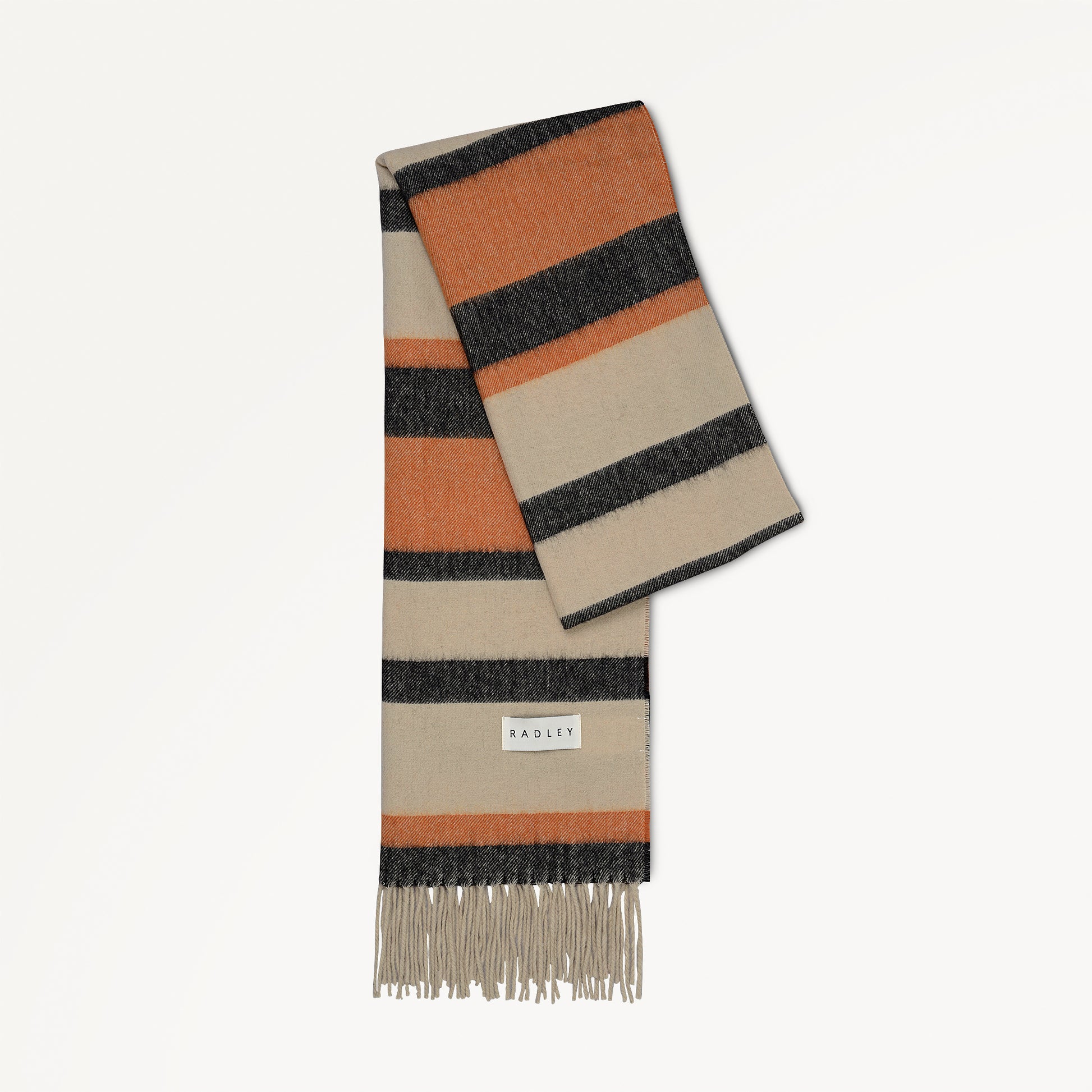 Radley Stripe Fabric Scarf in Snow - 112497
