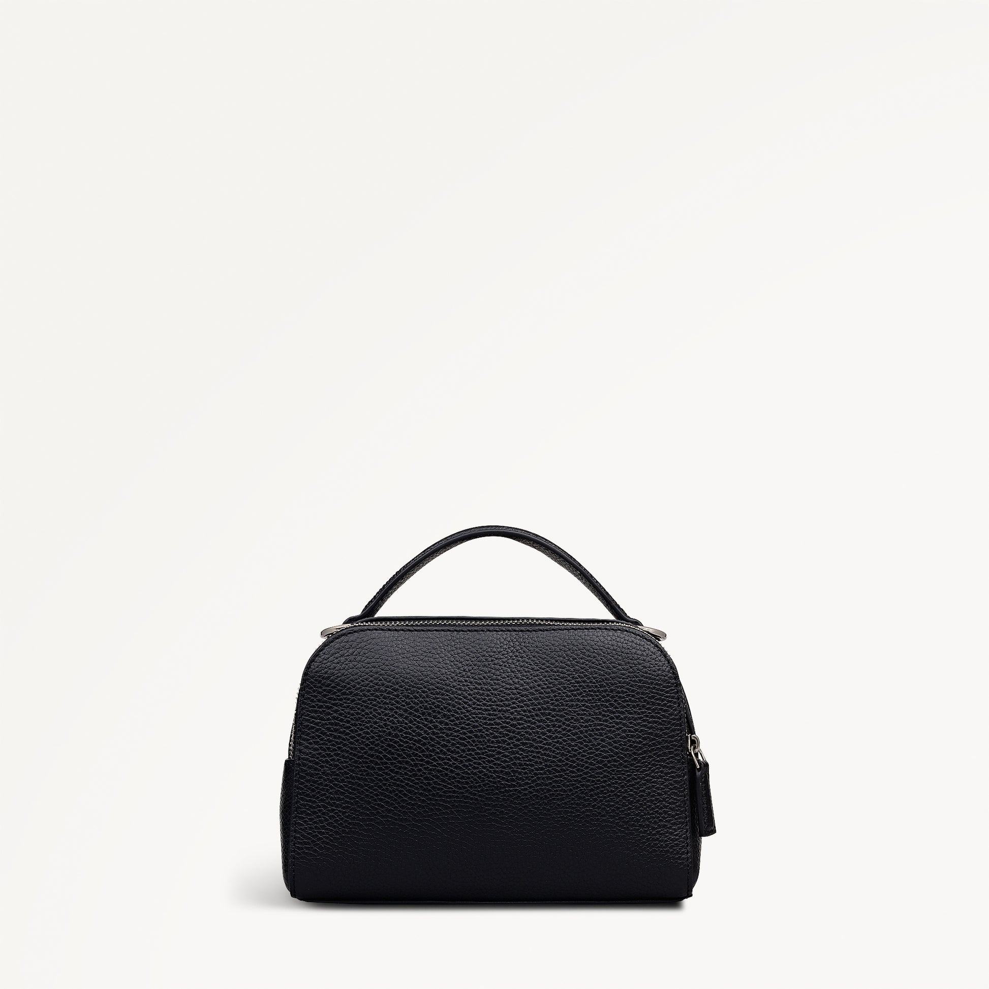 Nature Blooms Leather Small Ziptop Cross Body Bag in Black - 112766