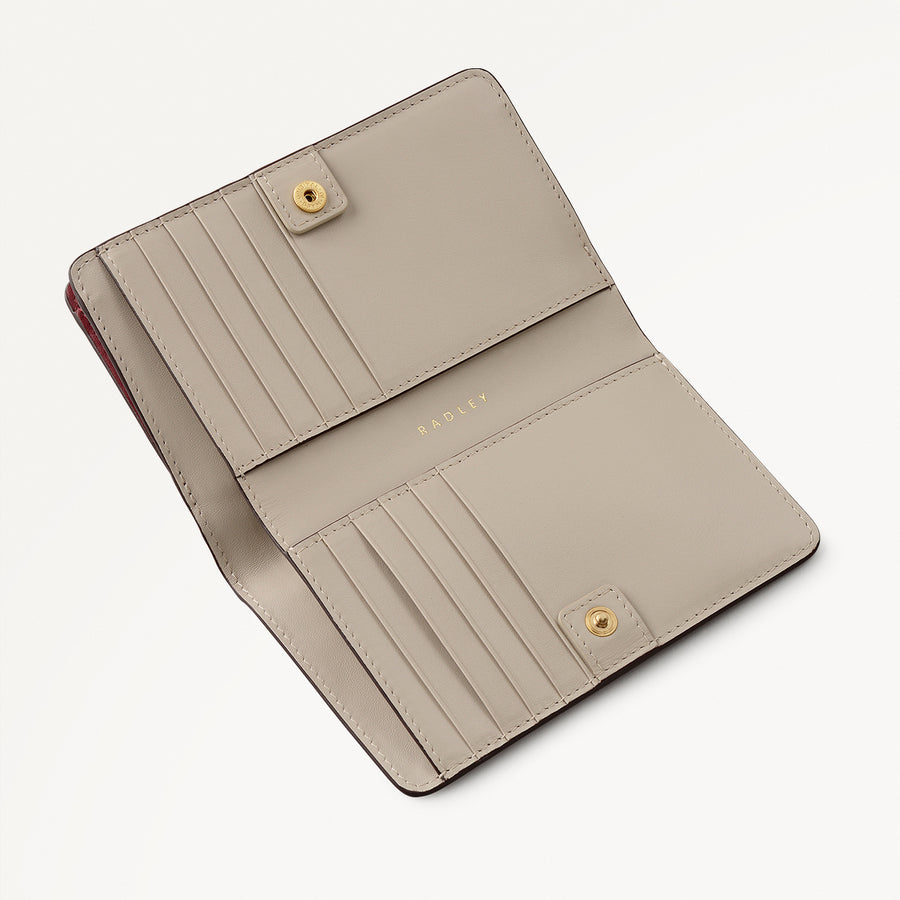 Magic Carousel Leather Medium Bifold Wallet in Carmine - 112790