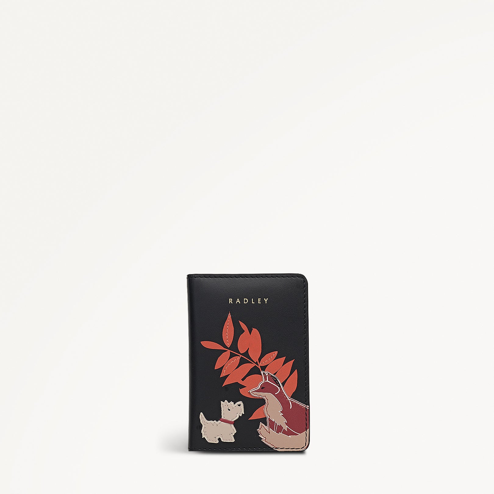 Fleeting Fox Leather Small Card Holder in Black - 112798