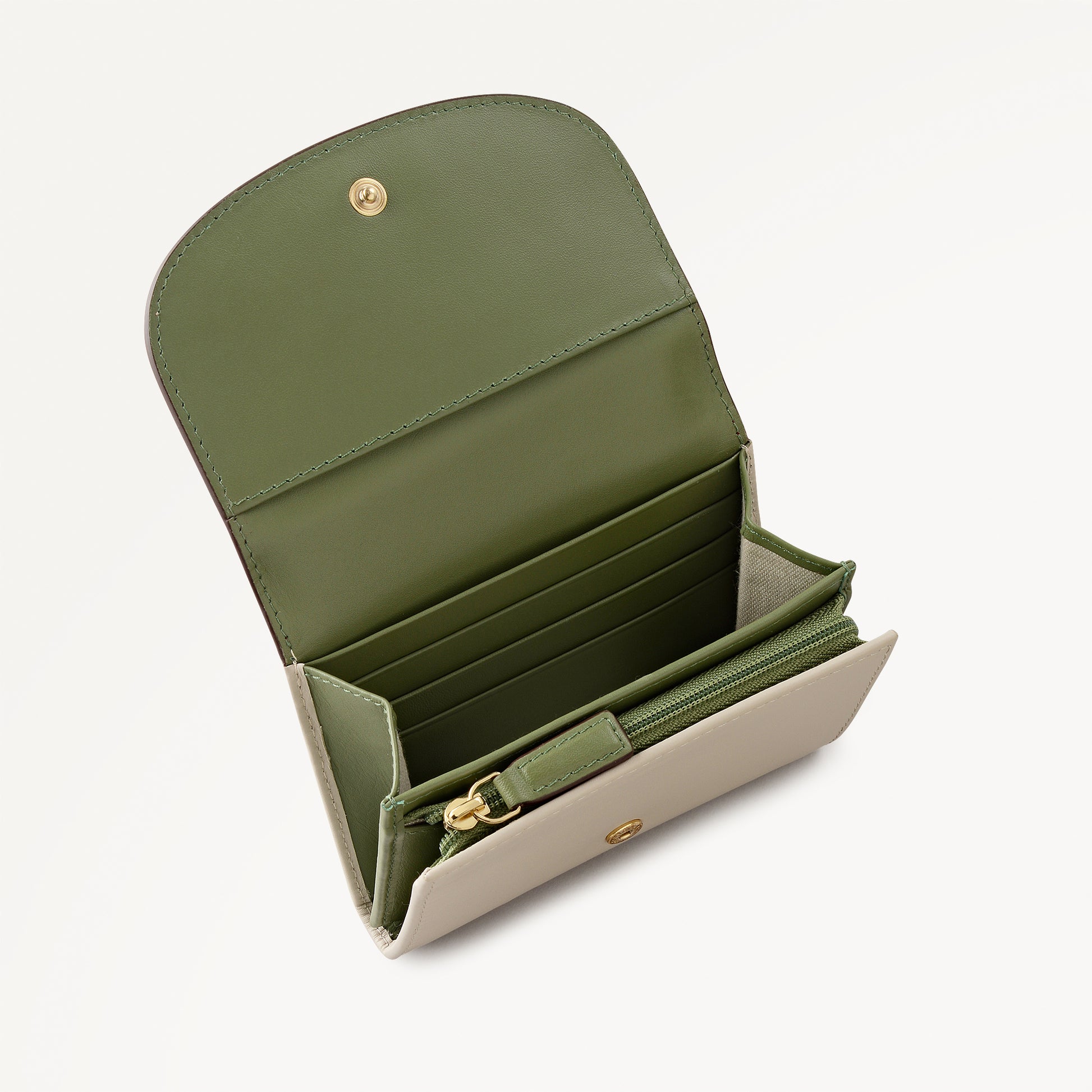 Acorntopia Leather Medium Flapover Wallet in Porcini - 112844