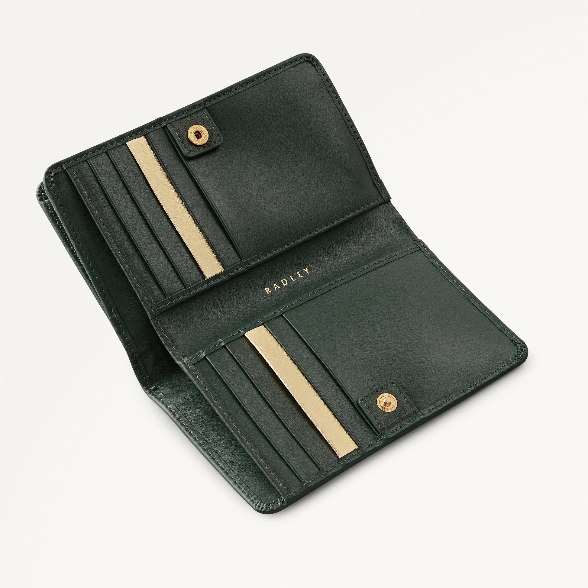 It's Written In The Snowflakes Leather Medium Bifold Wallet in Racing Green - 112852