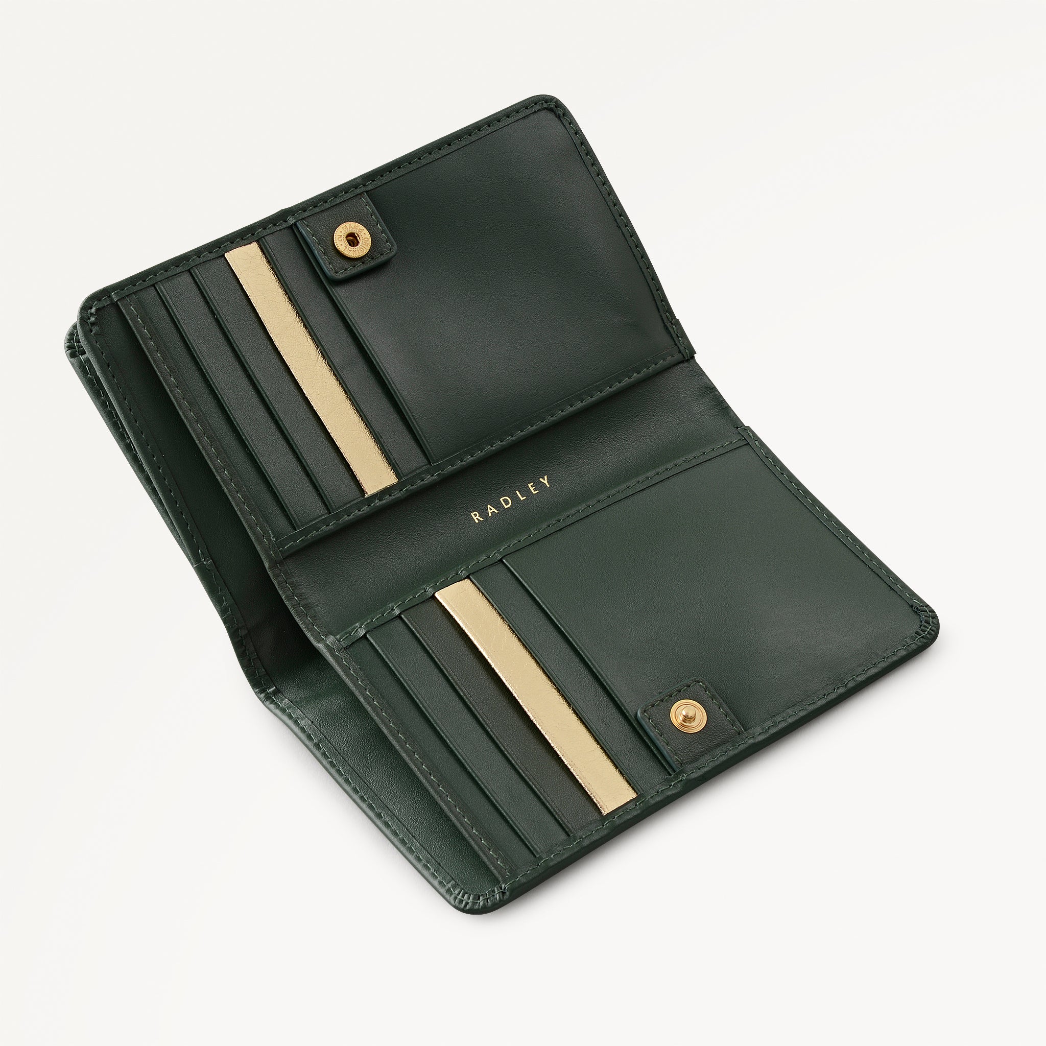 It's Written In The Snowflakes Leather Medium Bifold Wallet in Racing Green - 112852