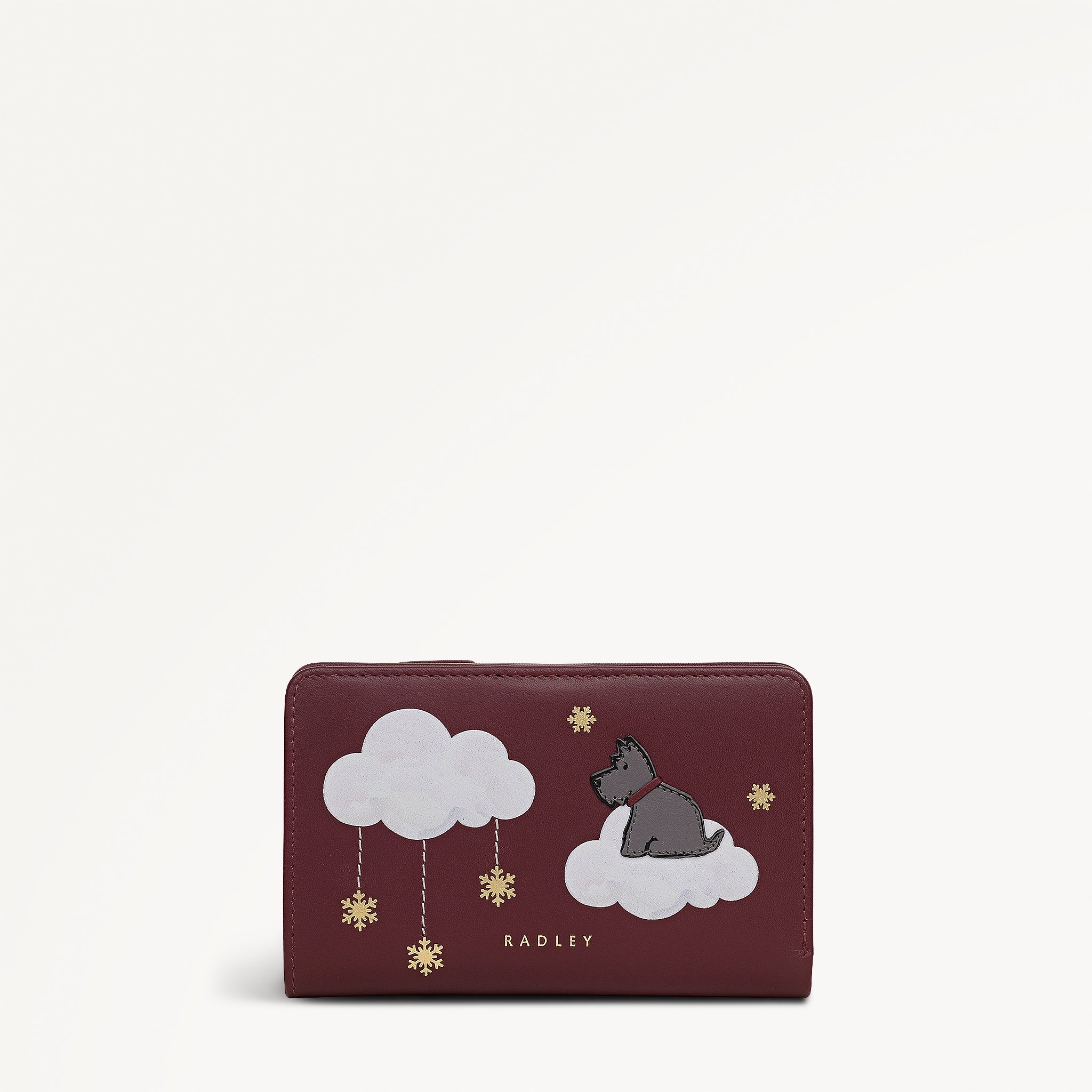 It's Written In The Snowflakes Leather Medium Bifold Wallet in Dark Cherry - 112853