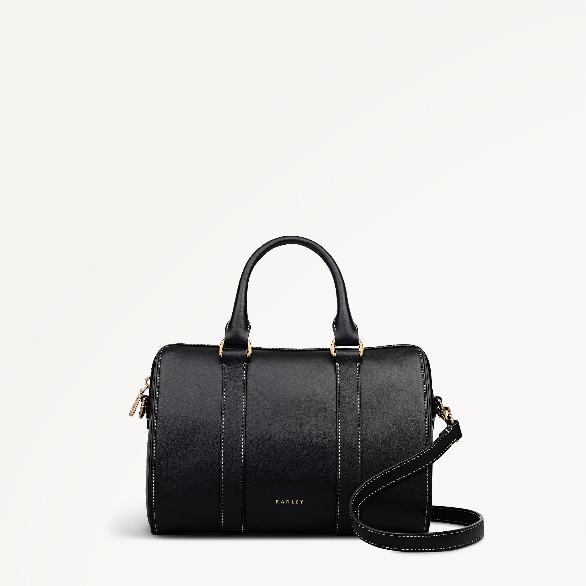 Noble Alley Medium Ziptop Satchel Black - 113006