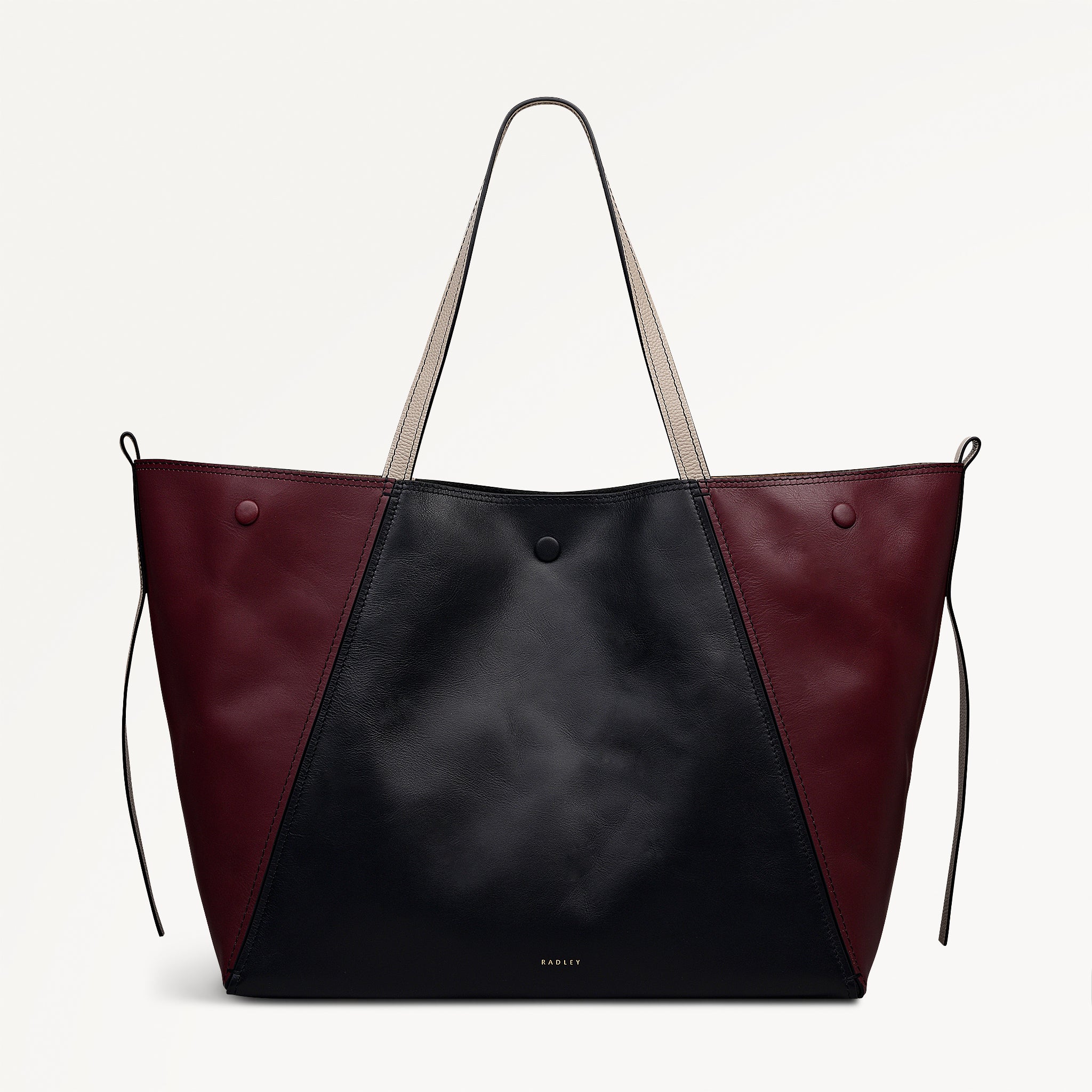 The Delphine - Colourblock Extra Large Open Top Tote Dark Cherry - 113