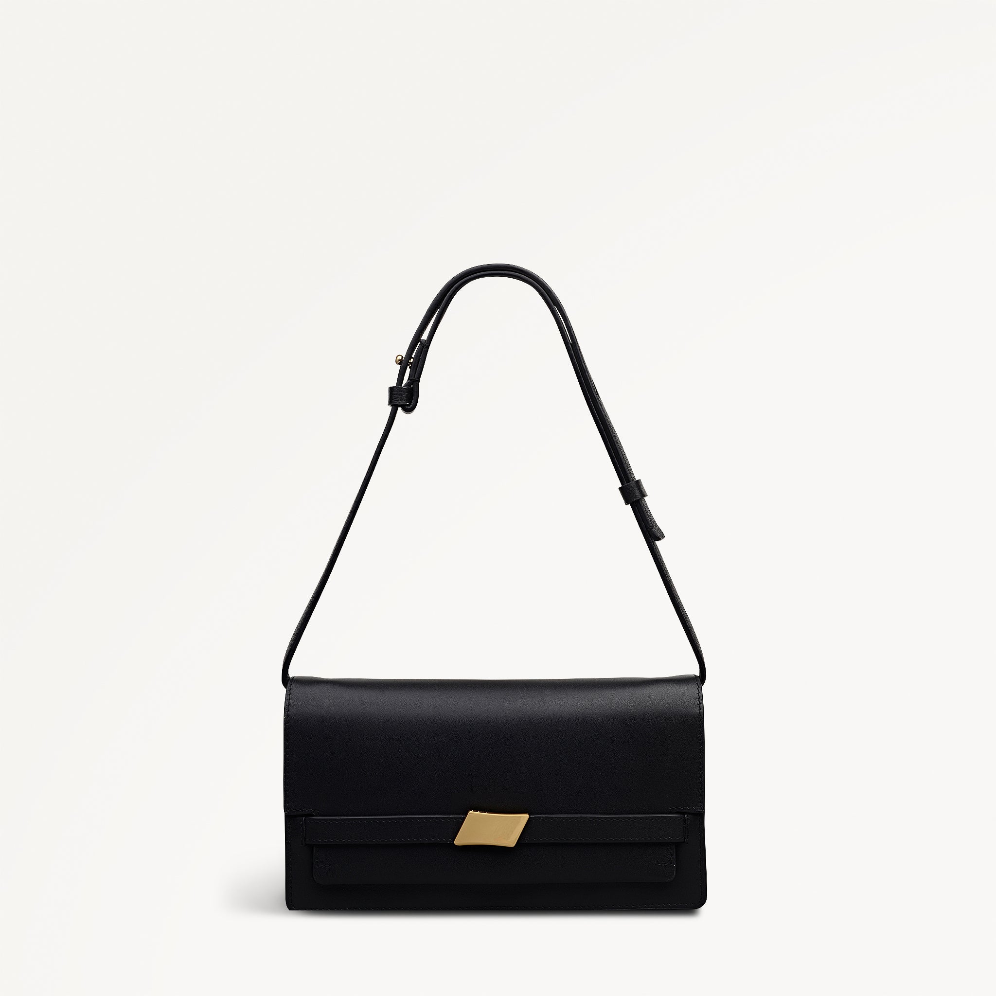 The Christina Mini Flapover Shoulder Black - 113054