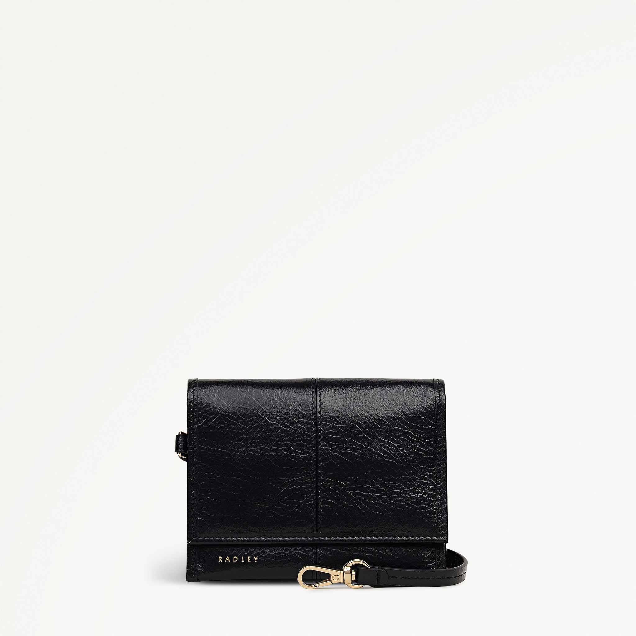 【ロイヤルグレード】スティブxモルダバイトxロンドンブルートパーズxゴシェナイト Black Medium Flapover wallet | Chilton Grove SS26 | Radley London
