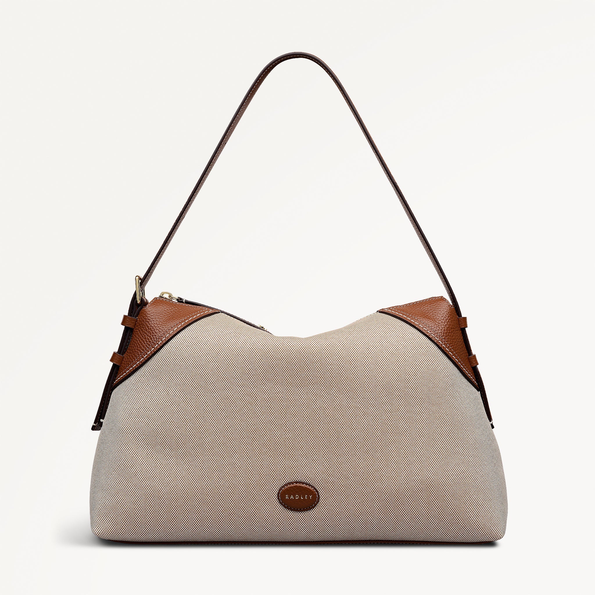 Crawford Mews - Canvas Large Ziptop Shoulder Natural - 113668