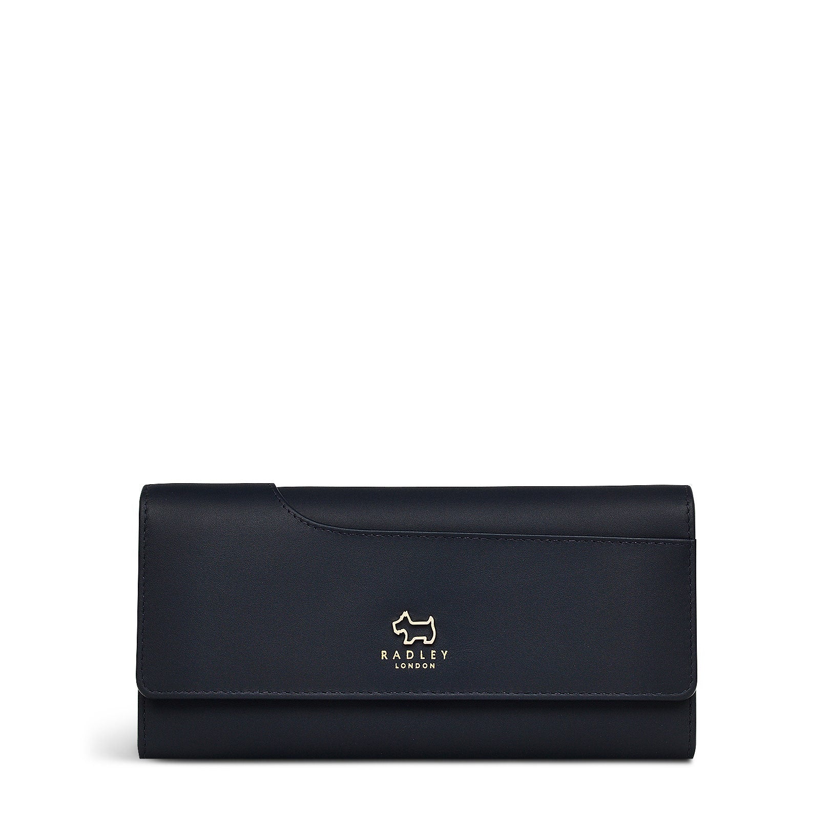 Pockets Leather Large Flapover Wallet in Ink - 11815