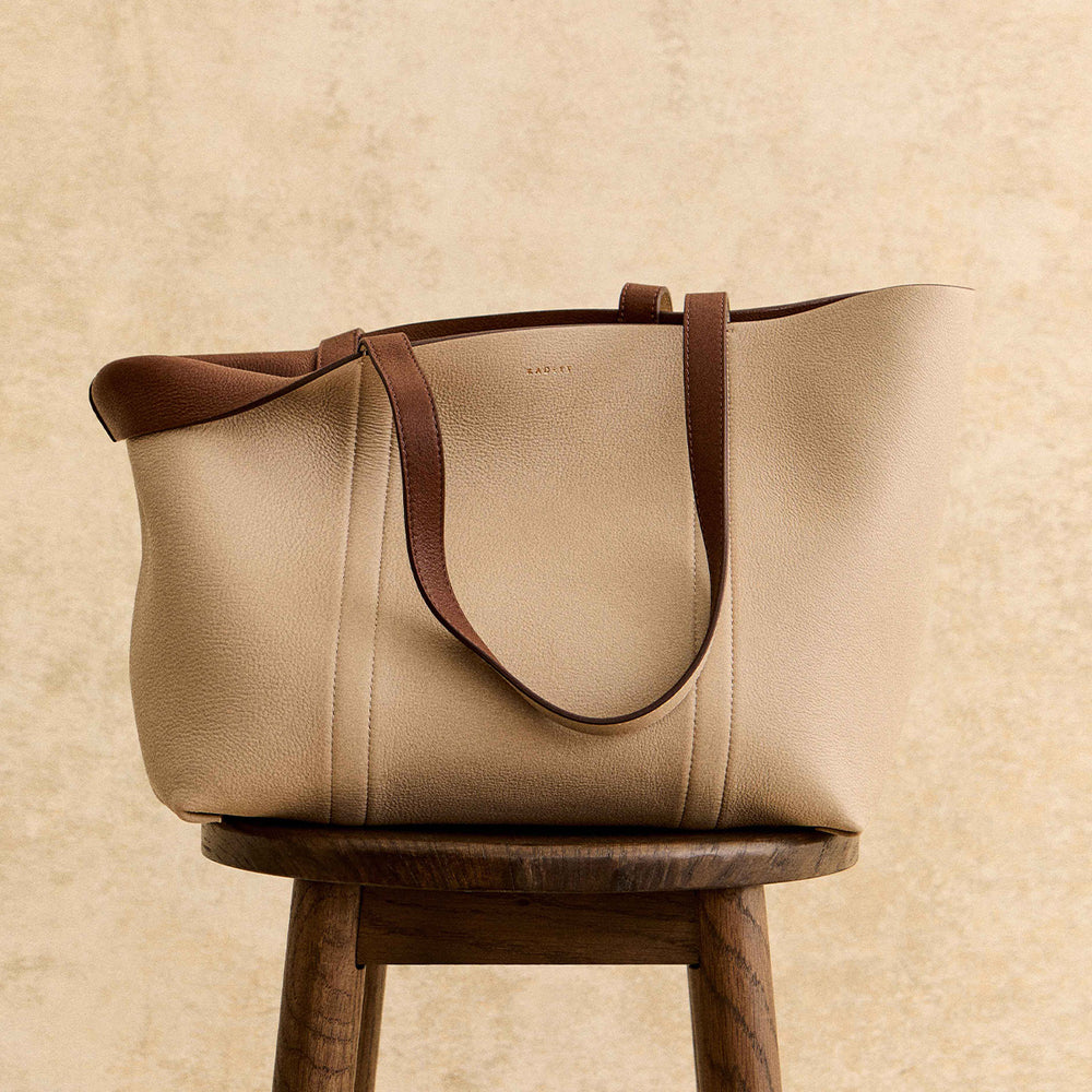 Hanbury Row Large Open Top Tote Bag in Chocolate - 112183