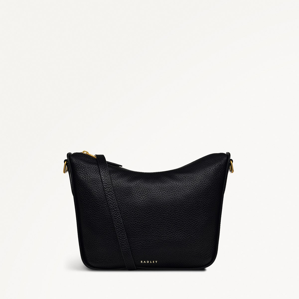 Oak Street Leather Medium Ziptop Crossbody Bag in Black - H2015001
