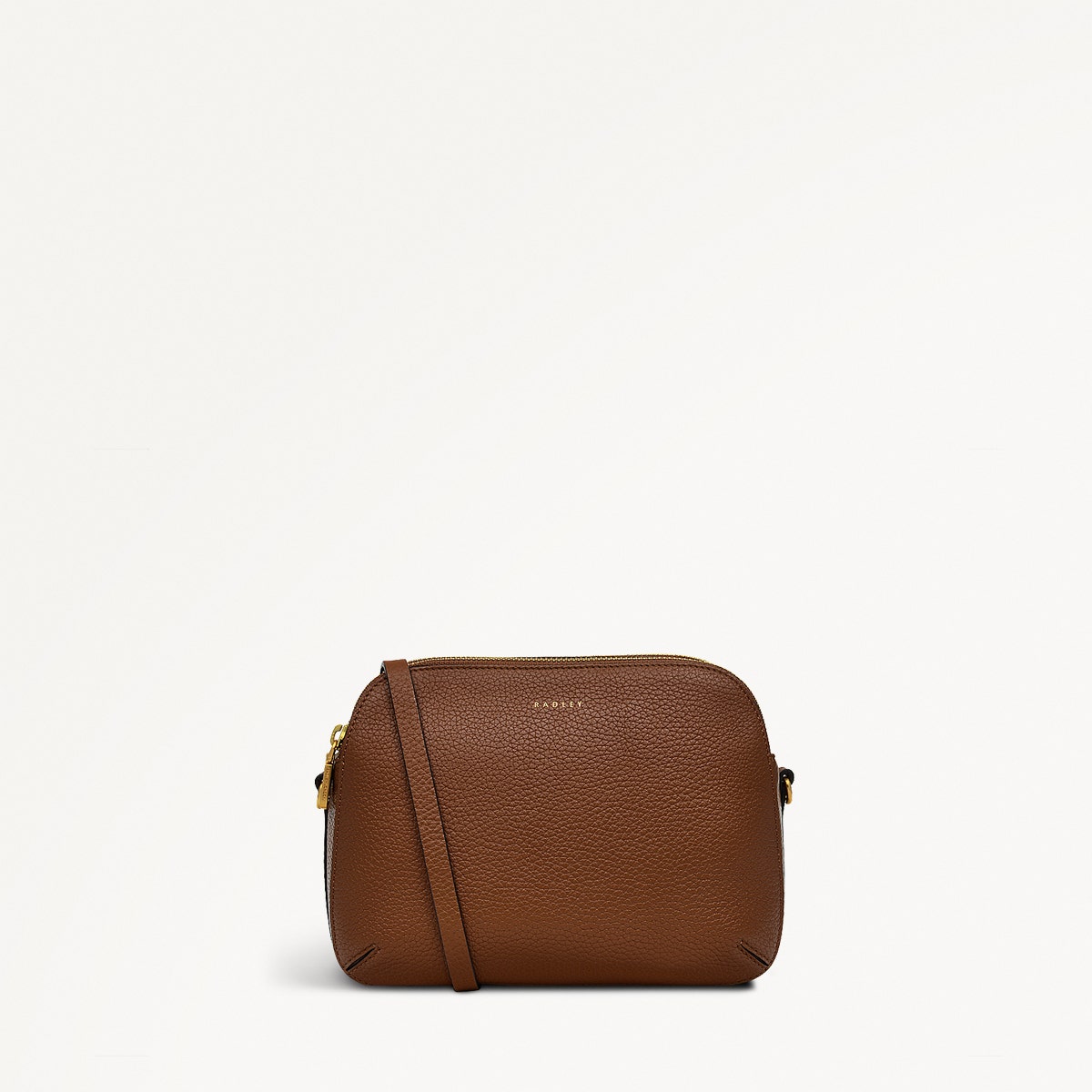 Dukes Place Leather Medium Ziptop Crossbody Bag in Saddle - H2026211