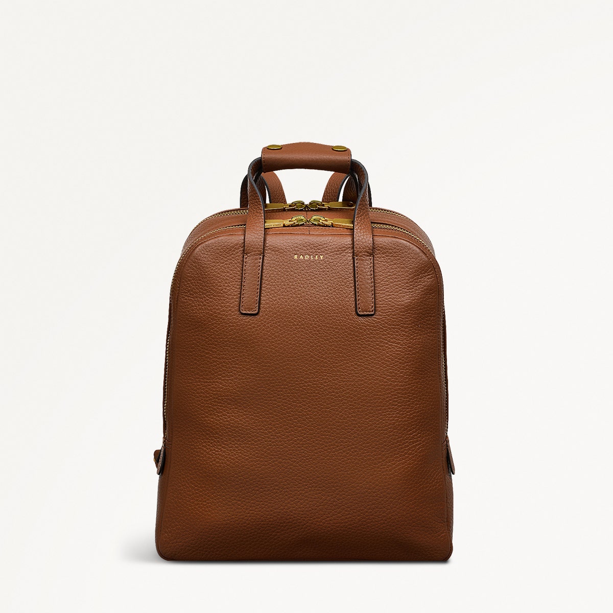 Dukes Place Leather Medium Zip Around Backpack in Saddle - H2029211