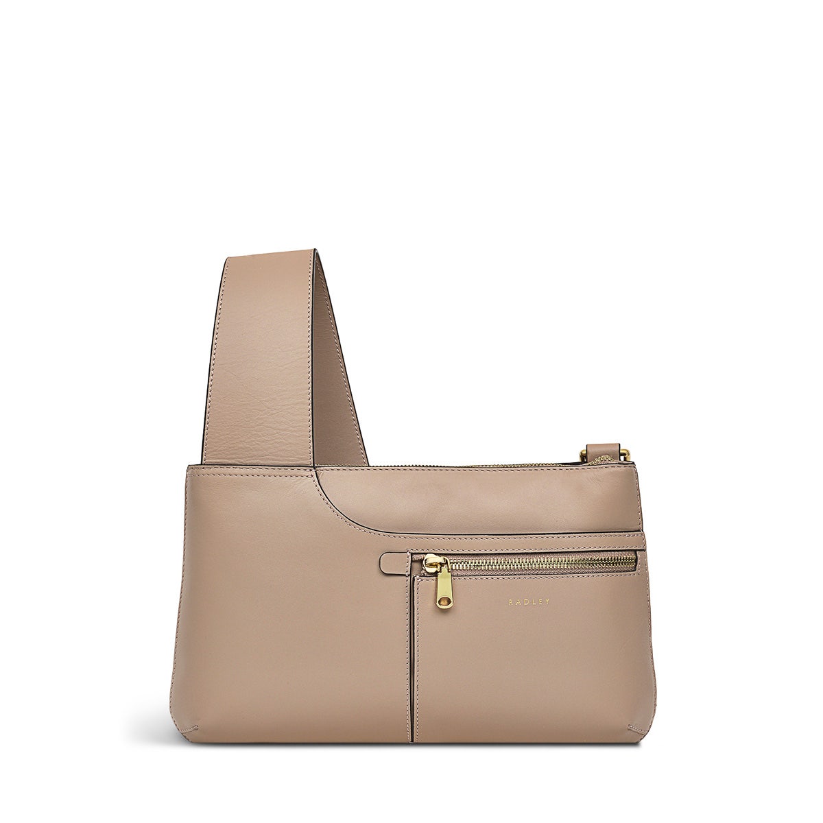Pockets Leather Small Ziptop Crossbody Bag in Silt - H2042266