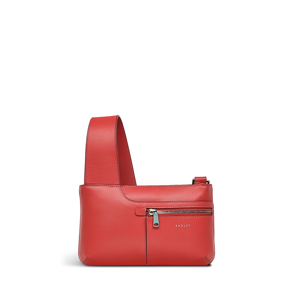 Pockets Leather Mini Ziptop Crossbody Bag in Lava - H2045625