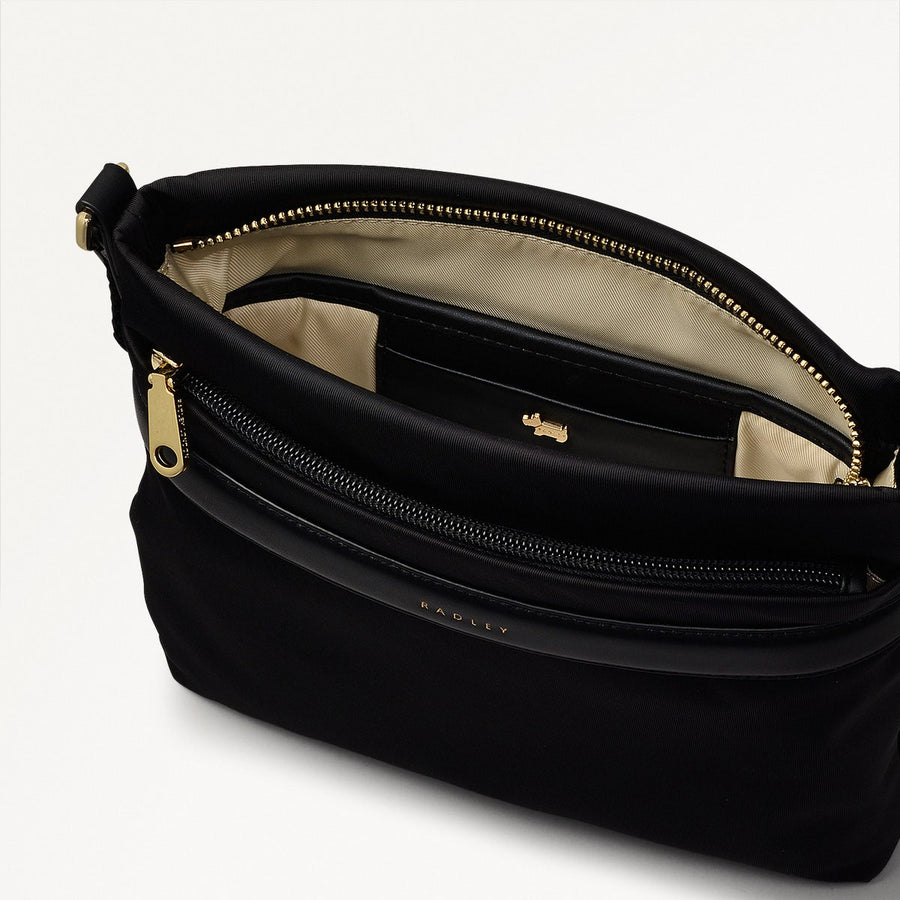 Holland Park Fabric Small Ziptop Crossbody Bag in Black - H2058001